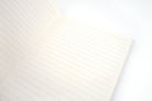Goodness and Abundance A5 notebook opened to show its lined writing pages.