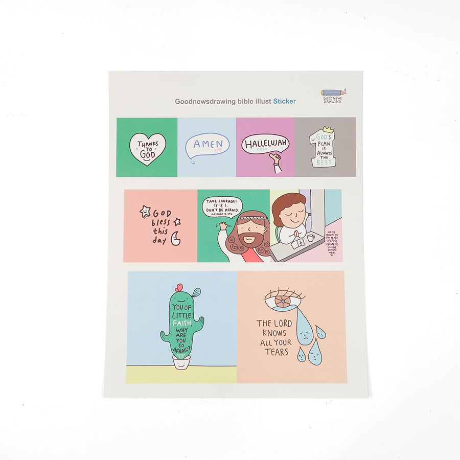 Bible Illustration Sticker Sheet {GND Stickers} - Stickers by Goodnewsdrawing, The Commandment Co , Singapore Christian gifts shop