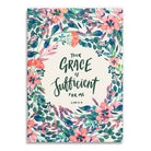Grace Is Sufficient A6 Christian notebook front cover inspired by 2 Corinthians 12:9.