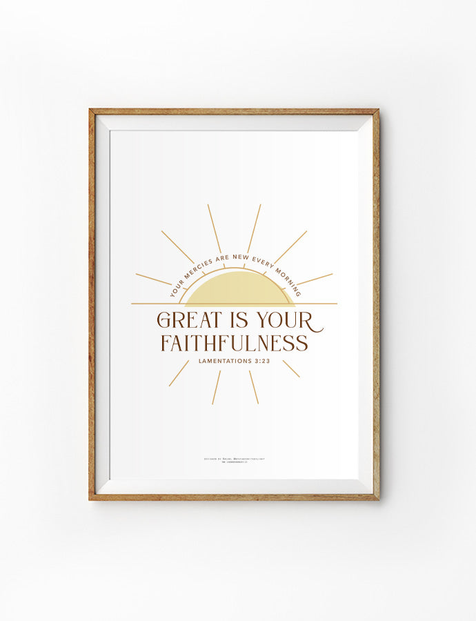 Great Is Your Faithfulness {Poster} - Posters by Designed With Delight, The Commandment Co , Singapore Christian gifts shop