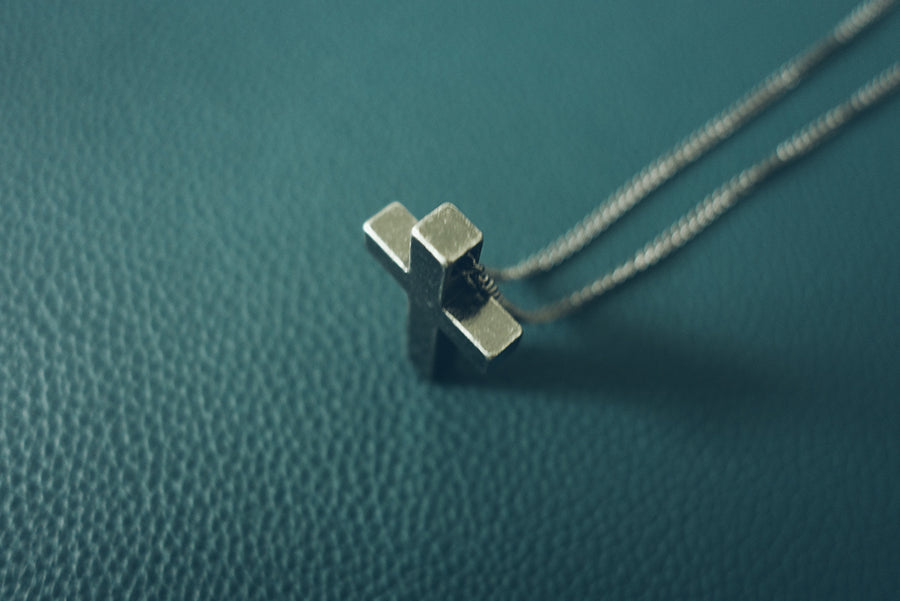 Gunmetal Cross Necklace for men