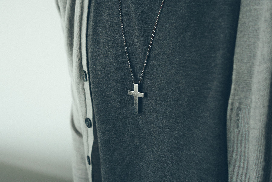 Gunmetal Cross Necklace product view