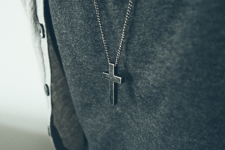 Gunmetal Cross Necklace necklace and pendant detail