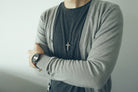 Gunmetal IP over stainless steel cross necklace