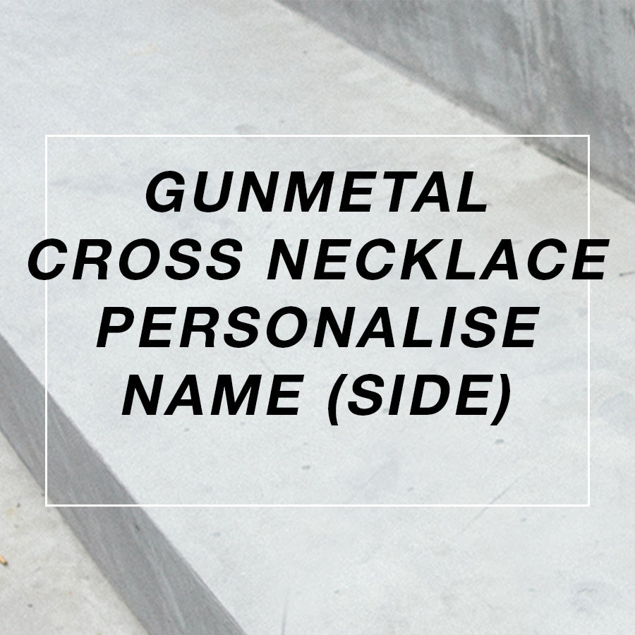 Personalise Gunmetal Gross Necklace Side - by The Commandment Co, The Commandment Co , Singapore Christian gifts shop