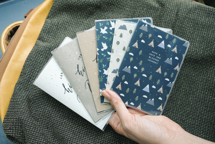Have a Safe and Blessed Journey Christian passport cover, main product view.