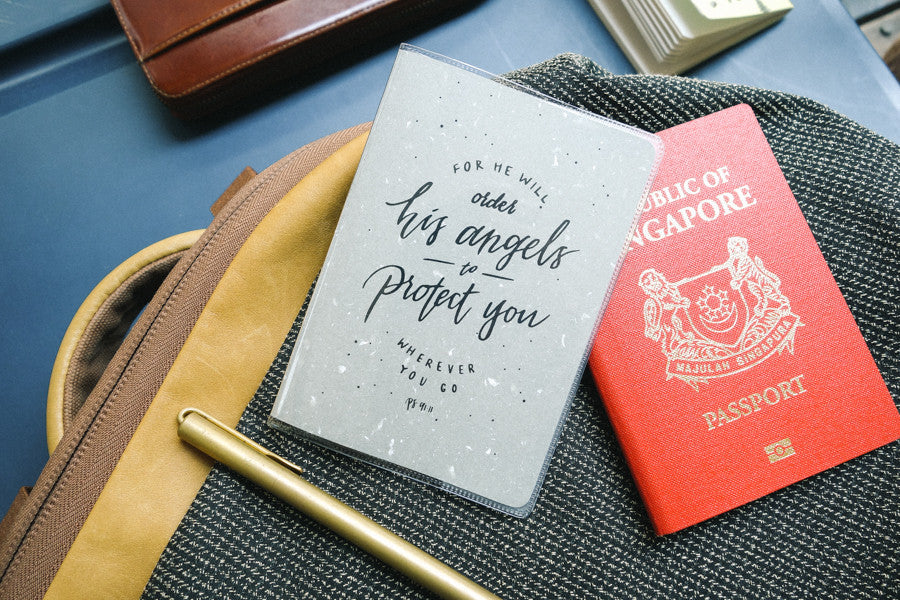 Have a Safe and Blessed Journey Christian passport cover, product detail 1.