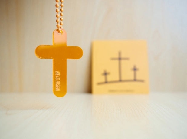 He is Risen | Acrylic Cross Keychain - Keychain by The Commandment Co, The Commandment Co