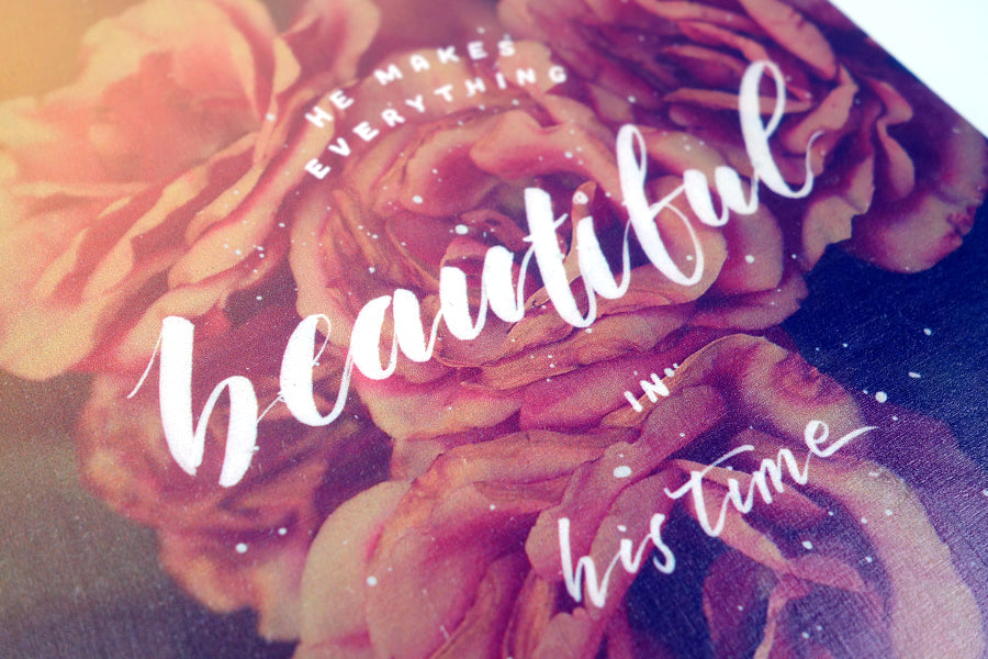 Beautiful In His Time {Wood Board} - Wood Board by Timber+Shepherd, The Commandment Co