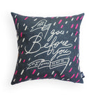 Everyone love cushion covers! They can easily comfort you with its soft feel and comfort messages and then all is well in the world. Features Deuteronomy 31:8. Premium 45cmx45cm gray and white pillow cover made of cotton linen. With hidden zip feature. 