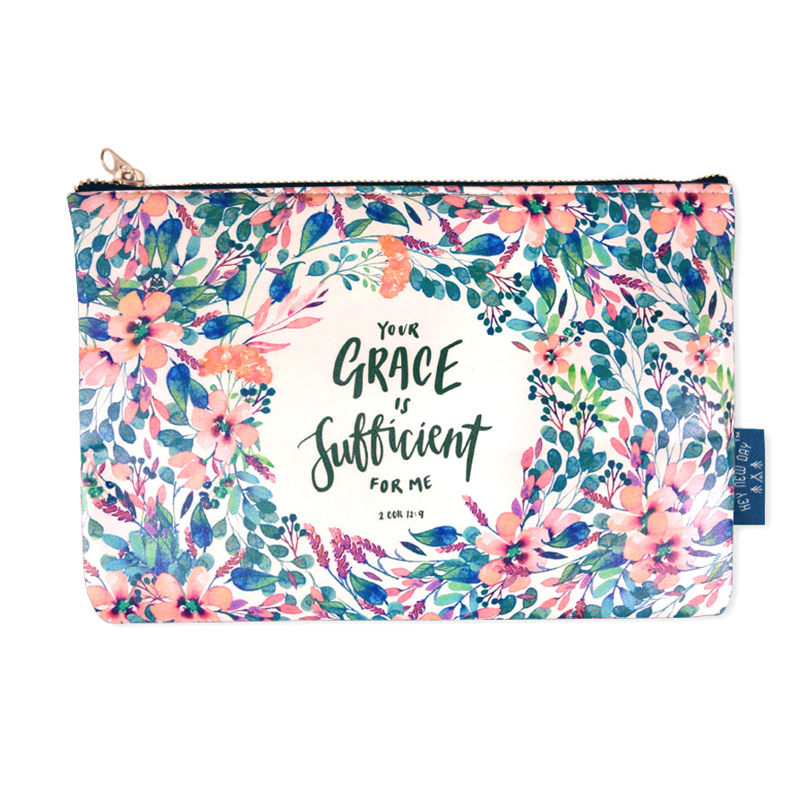 Grace Is Sufficient {Pouch} - Pouch by Hey New Day, The Commandment Co , Singapore Christian gifts shop