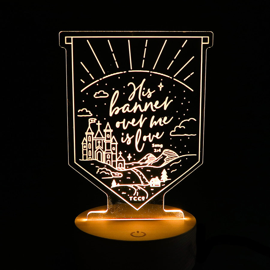 His Banner Over Me Is Love night light inspired by Song of Songs 2:4