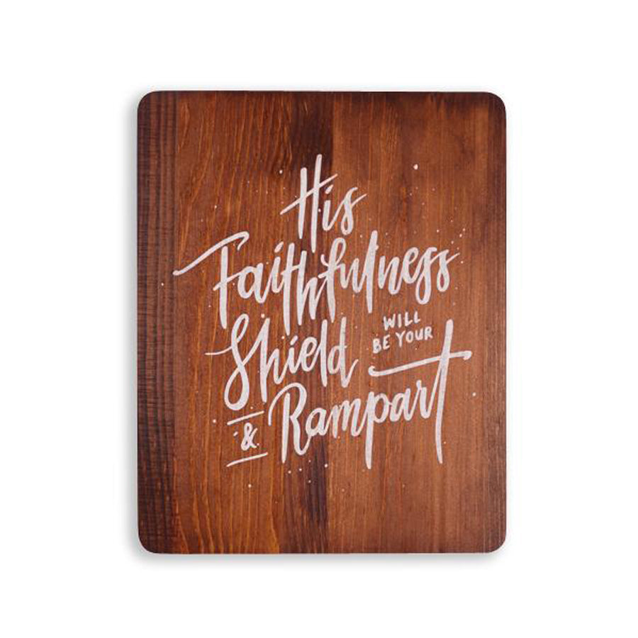 His Faithfulness Will Be Your Shield And Rampart {Wood Board} - Wood Board by Timber+Shepherd, The Commandment Co , Singapore Christian gifts shop