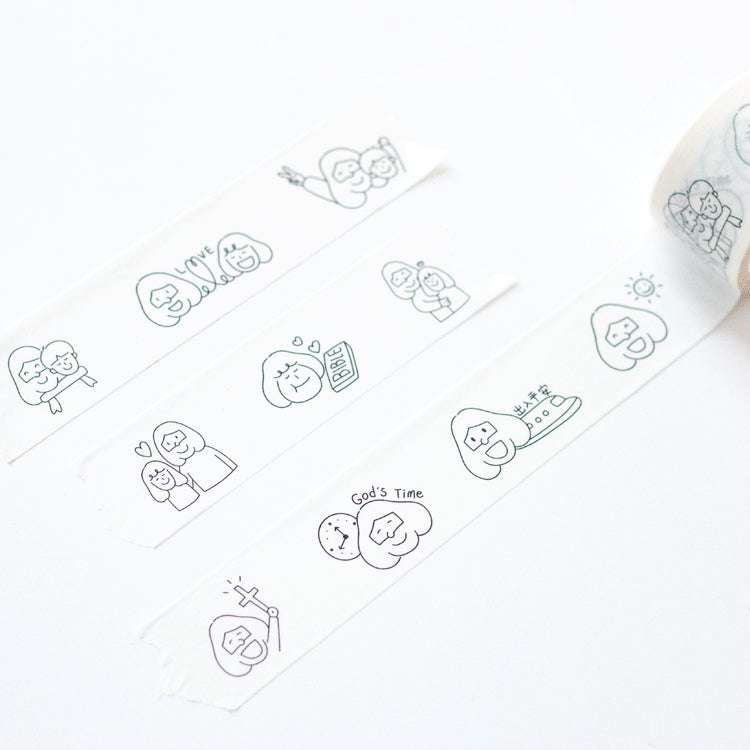 Kawaii Jesus and Me illustration washi tape