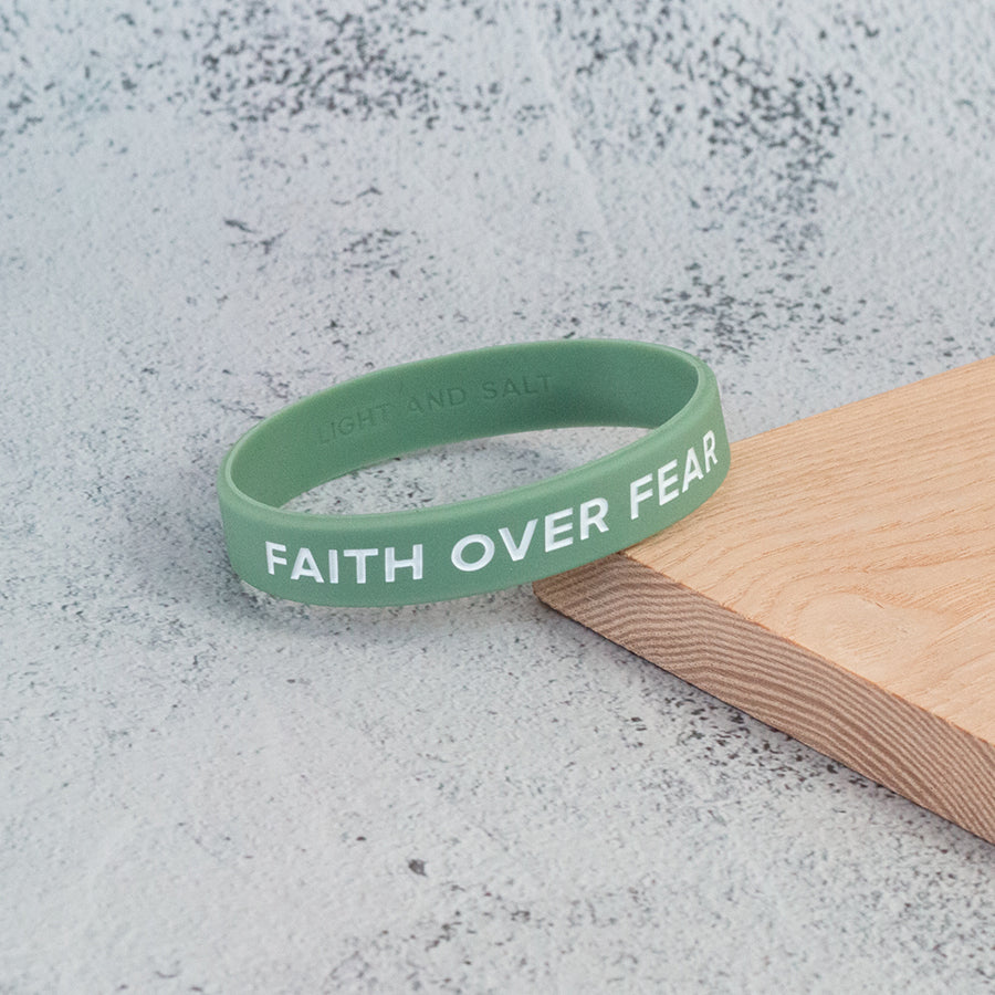Faith over Fear {Rubber Wristband} - verse band by The Commandment Co, The Commandment Co , Singapore Christian gifts shop