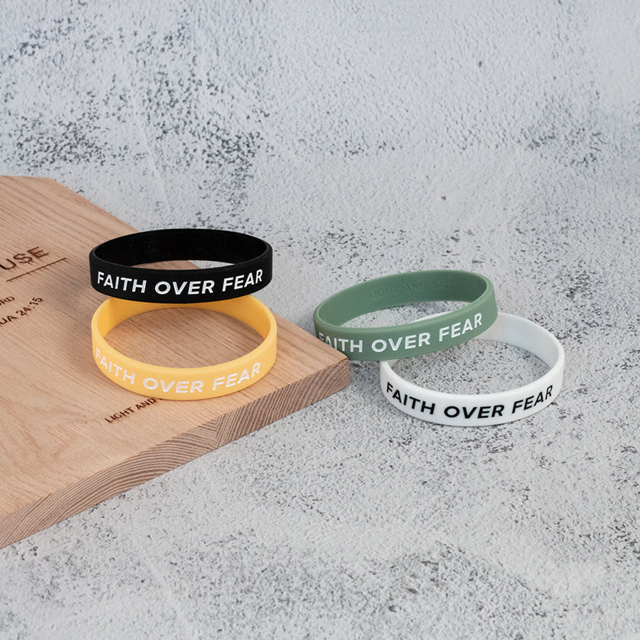 Faith over Fear {Rubber Wristband} - verse band by The Commandment Co, The Commandment Co , Singapore Christian gifts shop