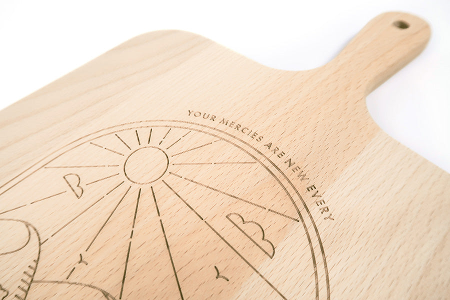 Your Mercies Are New Every Morning {Wooden Cutting Board} - cutting board by The Commandment Co, The Commandment Co , Singapore Christian gifts shop