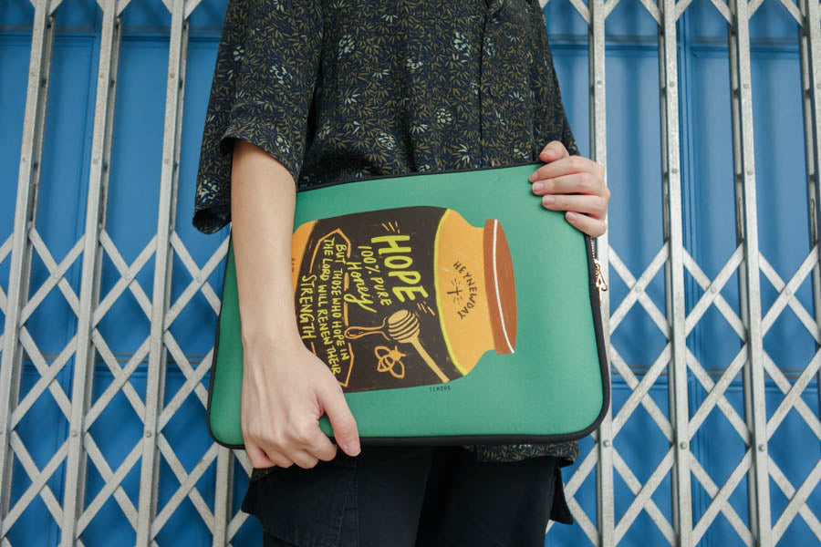Hope Honey | Laptop Sleeve {LOVE SUPERMARKET} - Laptop Sleeve by The Commandment Co, The Commandment Co , Singapore Christian gifts shop