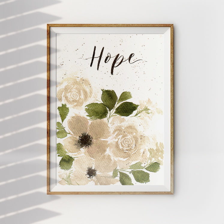Hope watercolour floral design poster for christian female friends best gifting idea for home decor gift
