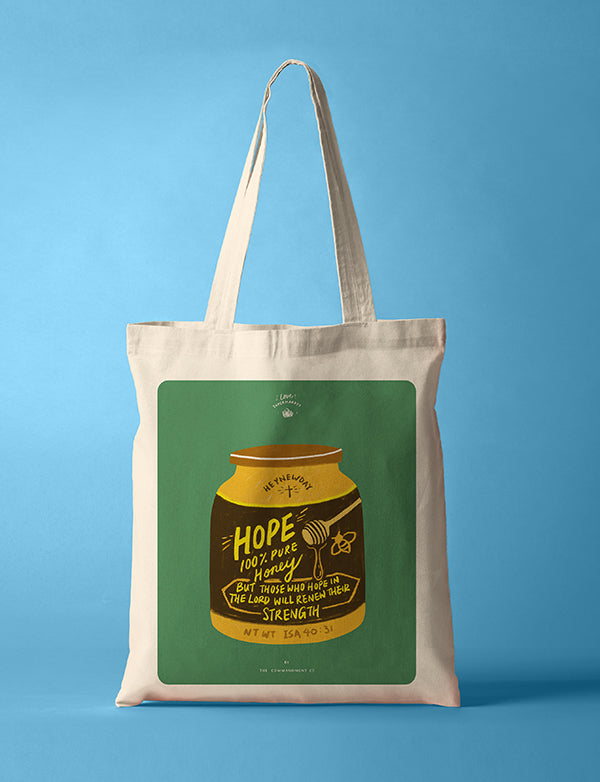 Hope Honey {Tote Bag} - tote bag by The Commandment, The Commandment Co