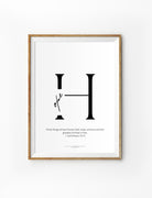 Hope typography wall art poster designed by Joan Wong that says "Three things will last forever - faith, hope and love - and the greatest of these is love."