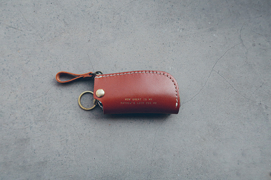Leather Key Pouch - Keychain by The Messenger by TCCO, The Commandment Co , Singapore Christian gifts shop