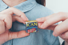 Love Supermarket I Can Luncheon Meat acrylic pin packaging design.