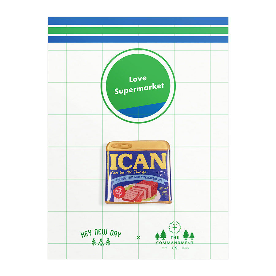 I Can Luncheon Meat Christian acrylic pin inspired by Philippians 4:13.