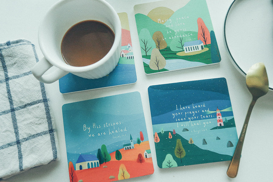 I Have Heard Your Prayer faith encouragement coaster product view.