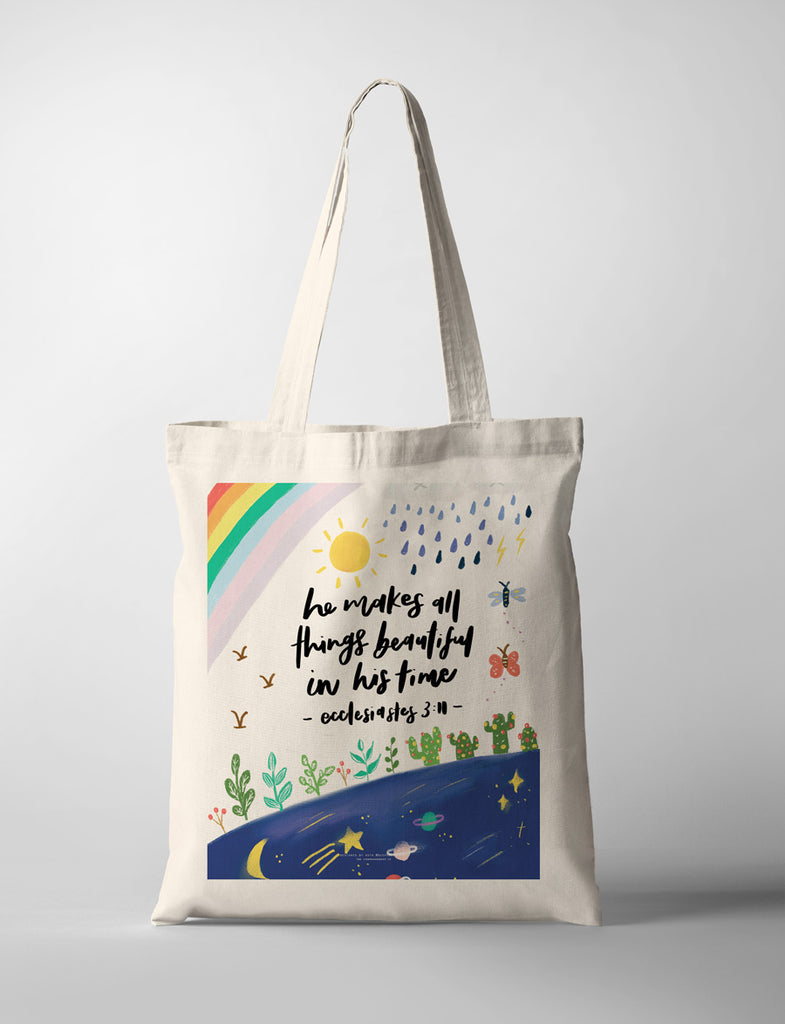 In His Time {Tote Bag} - tote bag by Deep Grace Inspo, The Commandment Co , Singapore Christian gifts shop