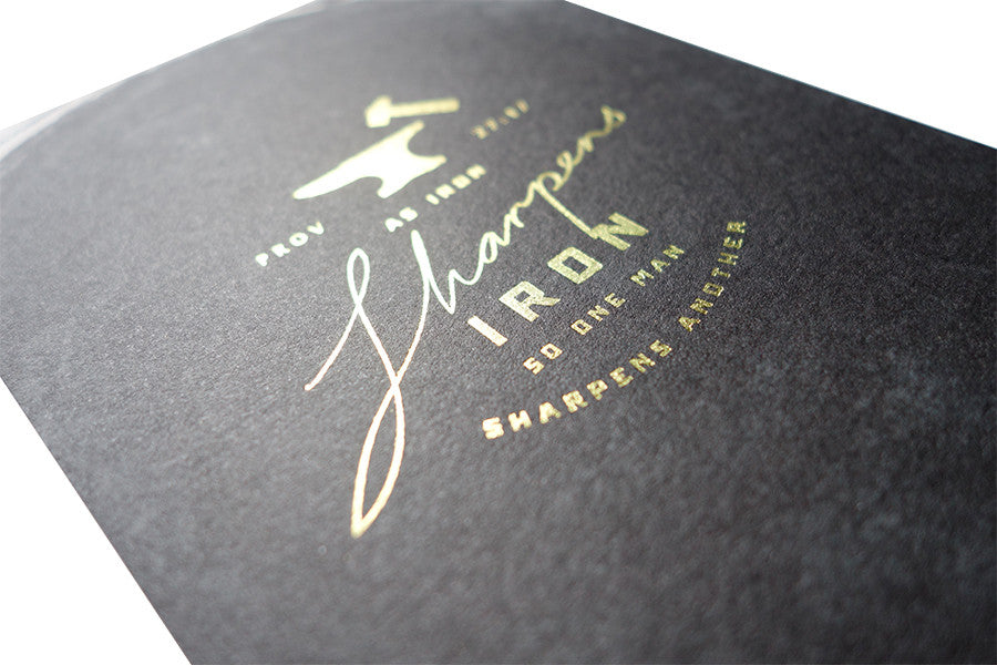 The font on the greeting card is gold stamped to add to the premium look.