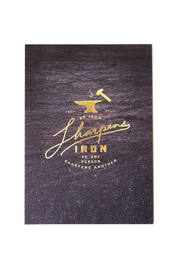 As iron sharpens iron, so one person sharpens another | Greeting card to send someone who challenges and spurs you to improve
