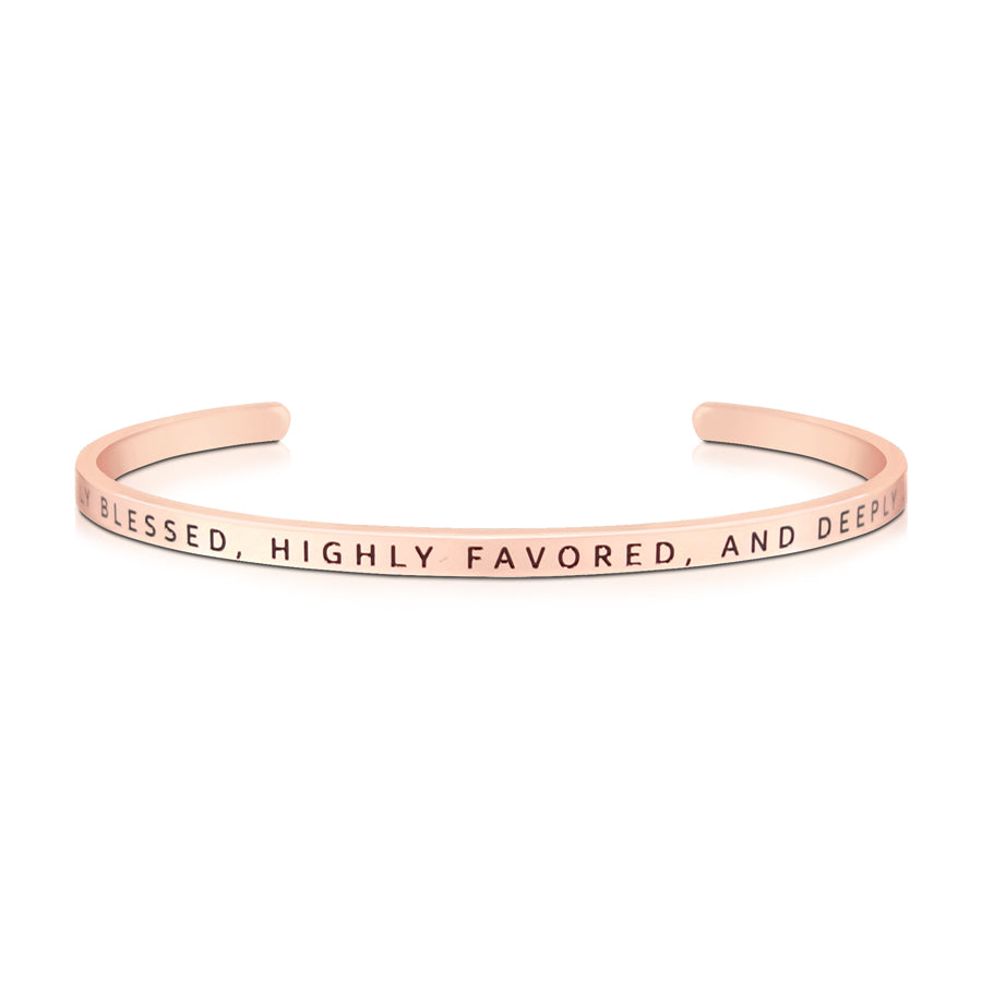 Greatly Blessed, Highly Favored, And Deeply Loved {Verse Band} - verse band by J&Co Foundry, The Commandment Co , Singapore Christian gifts shop