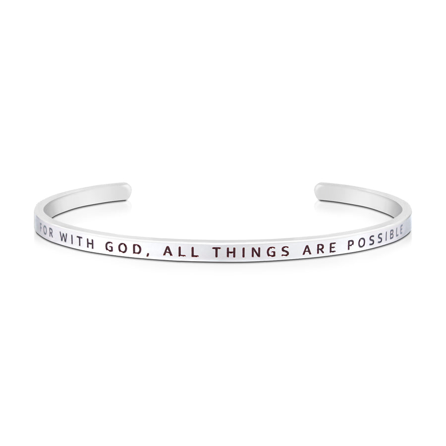 For With God, All Things Are Possible {Verse Band} - verse band by J&Co Foundry, The Commandment Co , Singapore Christian gifts shop