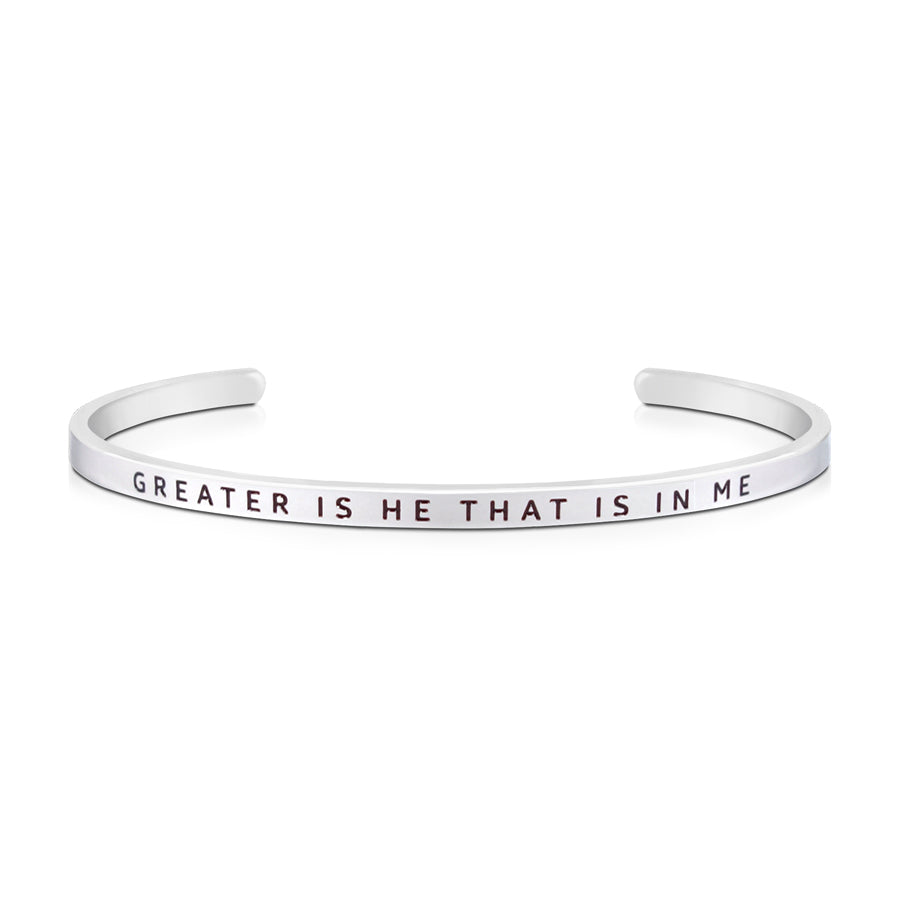 Greater Is He That Is In Me {Verse Band} - verse band by J&Co Foundry, The Commandment Co , Singapore Christian gifts shop