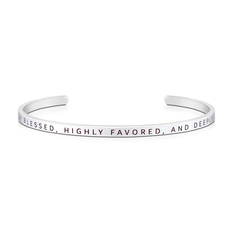 Greatly Blessed, Highly Favored, And Deeply Loved {Verse Band} - verse band by J&Co Foundry, The Commandment Co , Singapore Christian gifts shop