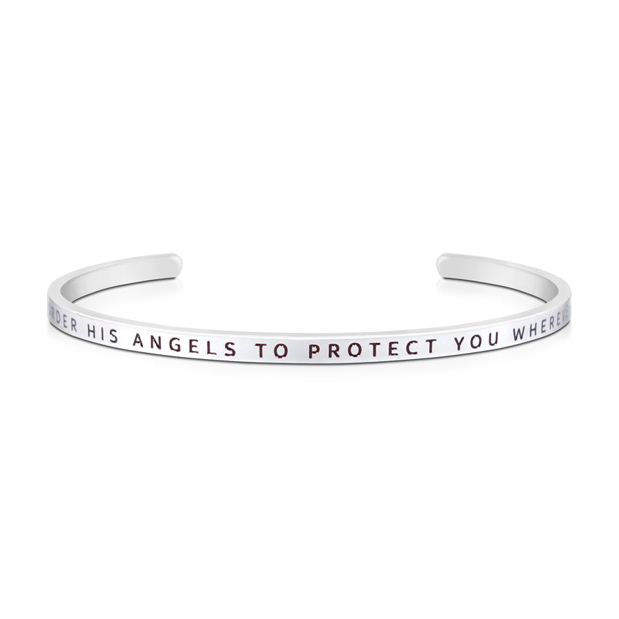 He Will Order His Angels To Protect You Wherever You Go {Verse Band} - verse band by J&Co Foundry, The Commandment Co , Singapore Christian gifts shop