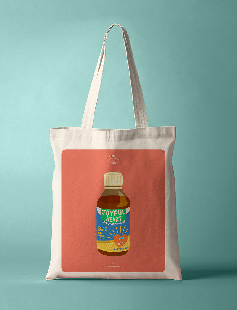 Joyful Heart Medicine {Tote Bag} - tote bag by The Commandment, The Commandment Co , Singapore Christian gifts shop