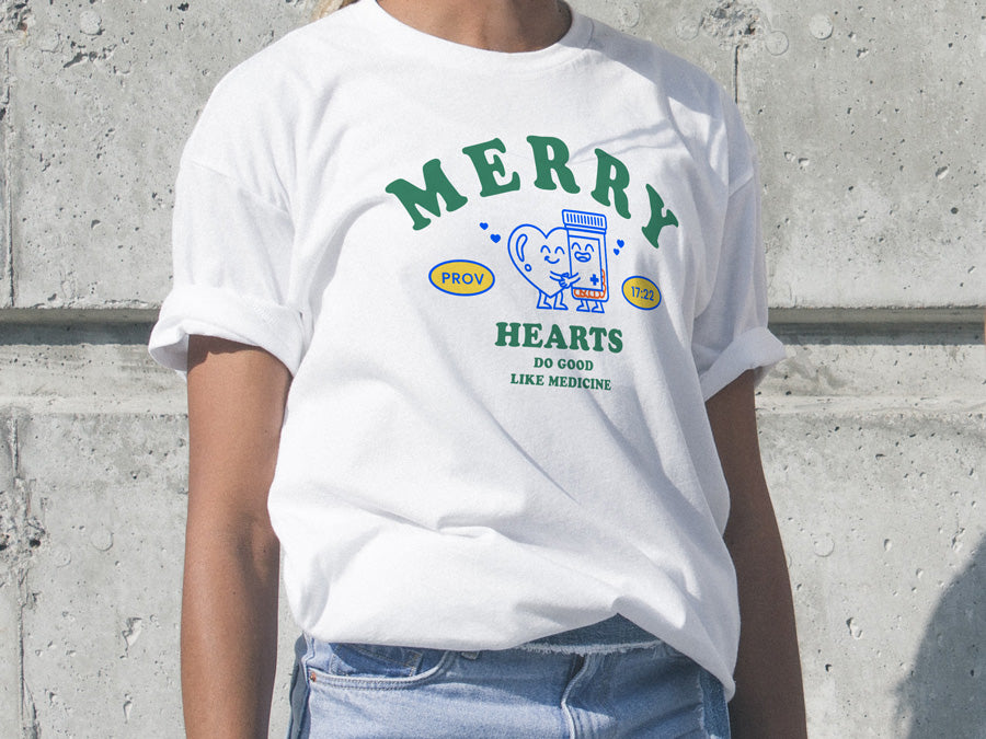 Merry Hearts {T-shirt} - T-shirt by The Commandment, The Commandment Co , Singapore Christian gifts shop