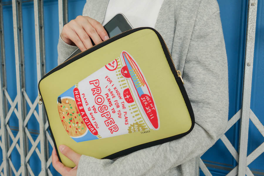 Cup Noodle Prosper | Laptop Sleeve {LOVE SUPERMARKET} - Laptop Sleeve by The Commandment Co, The Commandment Co , Singapore Christian gifts shop