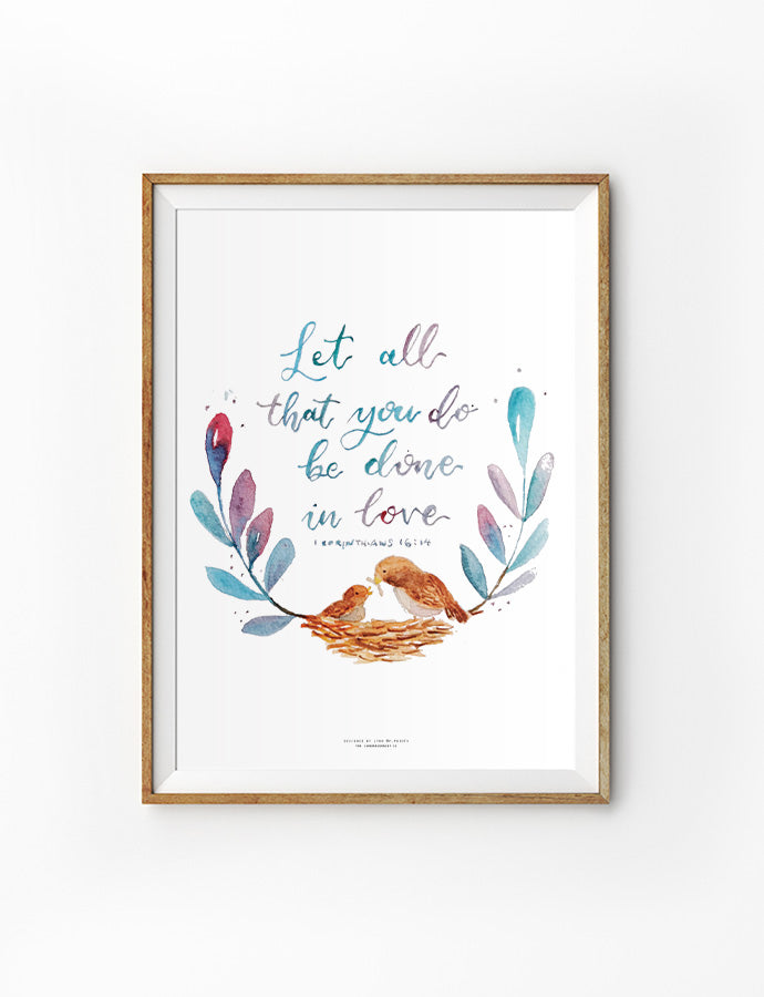 Done In Love {Poster} - Posters by P.Paints, The Commandment Co , Singapore Christian gifts shop