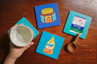 Love Supermarket Christian wooden coaster collection.