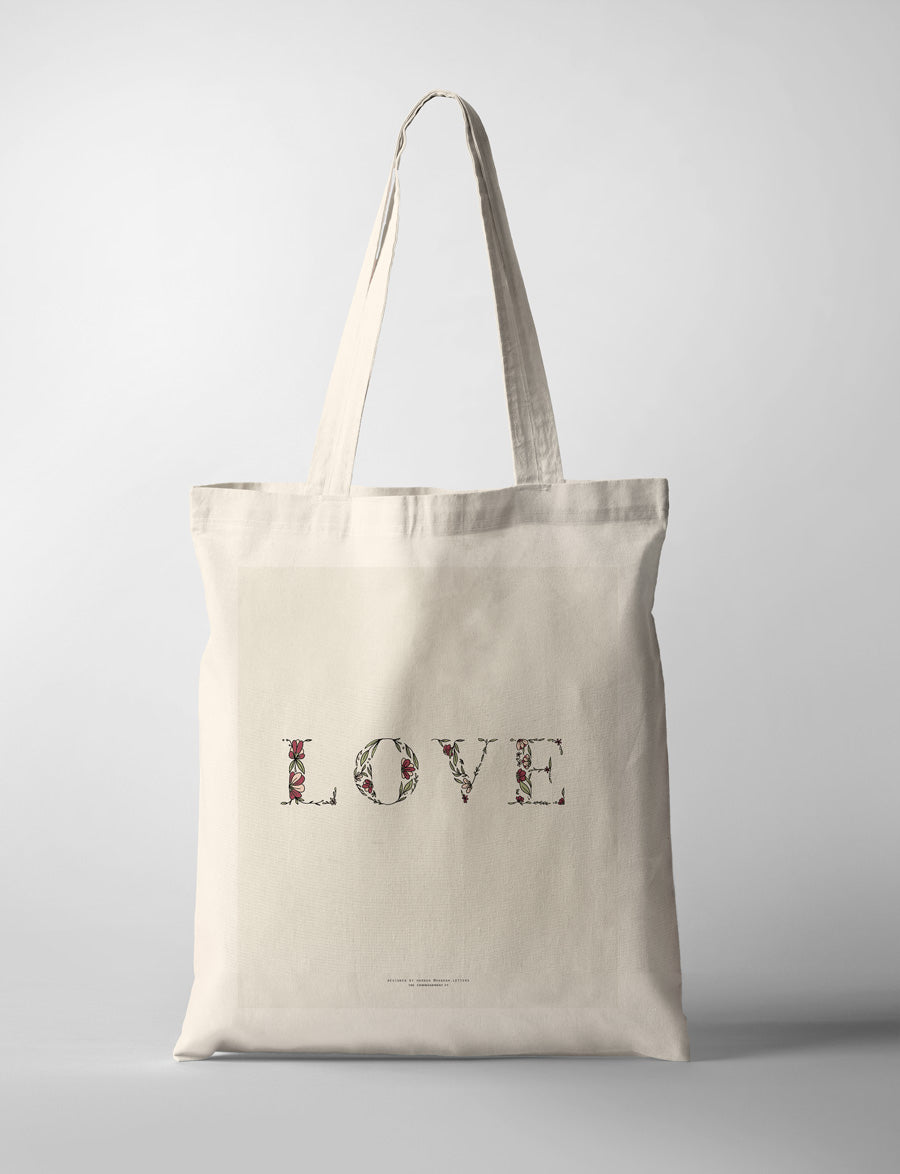 tote bag with beautiful L.O.V.E design