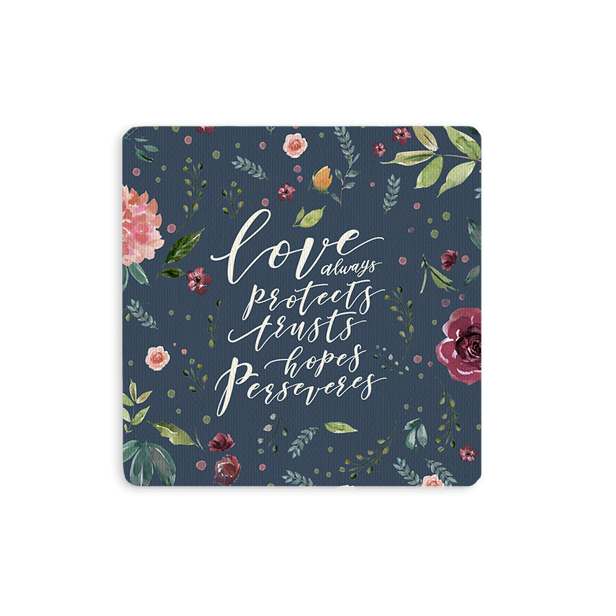 Love Always Protects {Coasters} - coasters by The Commandment Co, The Commandment Co , Singapore Christian gifts shop