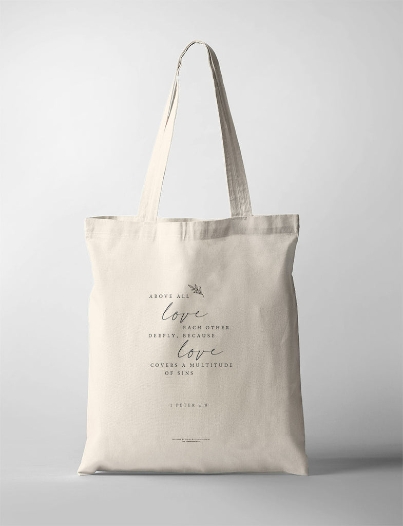 Love Each Other Deeply {Tote Bag} - tote bag by Little Moses Print, The Commandment Co , Singapore Christian gifts shop