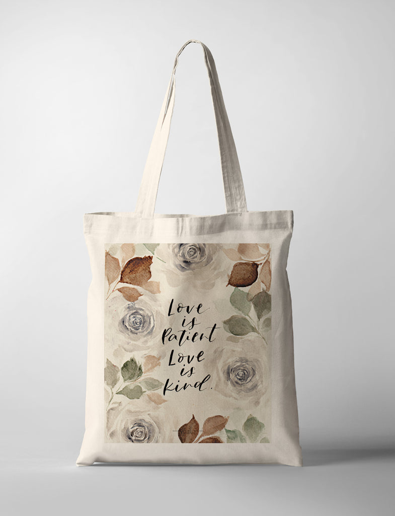 Love Is Patient Love Is Kind {Tote Bag} - tote bag by QLetters, The Commandment Co , Singapore Christian gifts shop
