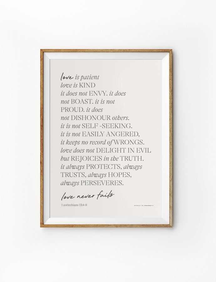 Love Is Patient Love Is Kind {Poster} - Posters by The Commandment Co, The Commandment Co , Singapore Christian gifts shop