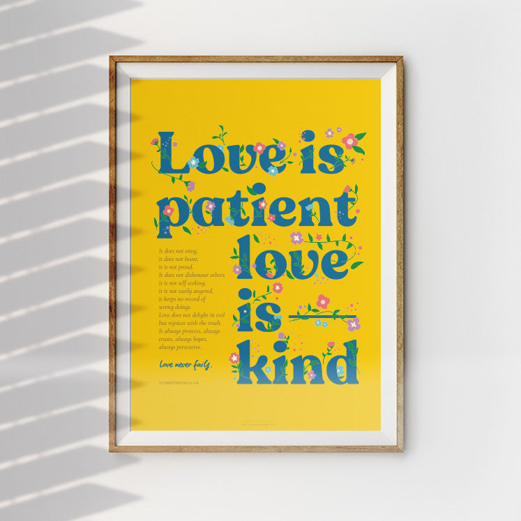 Love Is Patient Love Is Kind {Poster} - Posters by The Commandment Co, The Commandment Co , Singapore Christian gifts shop