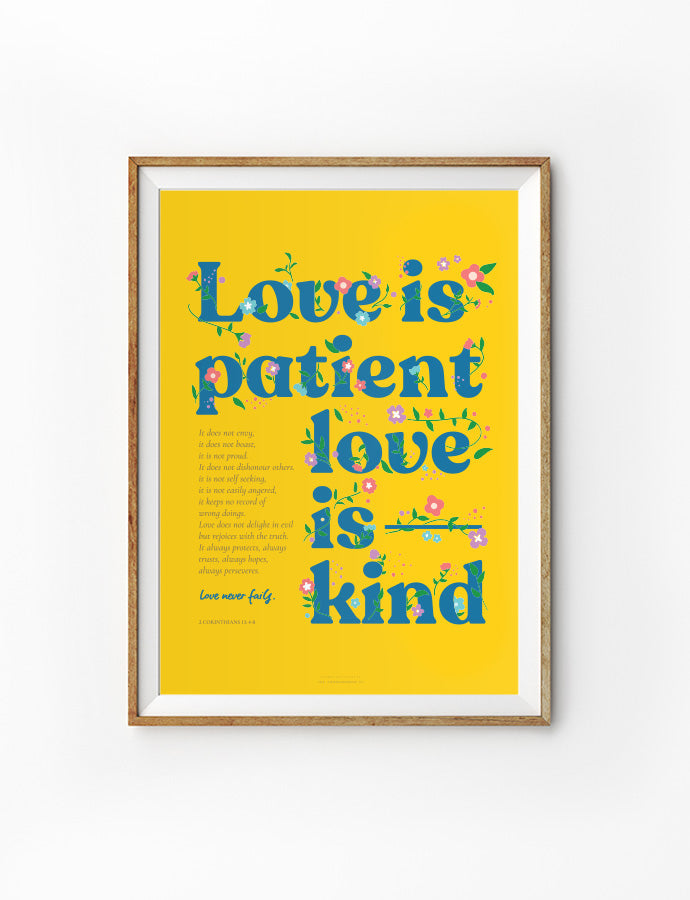 Love Is Patient Love Is Kind {Poster} - Posters by The Commandment Co, The Commandment Co , Singapore Christian gifts shop