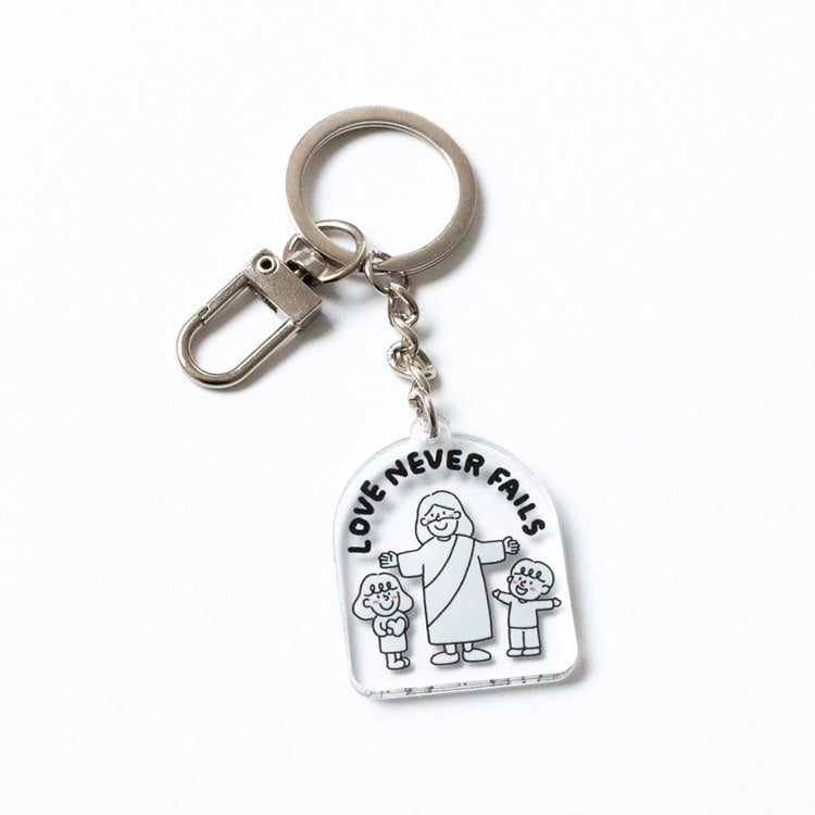 Love Never Fails {Acrylic Keychain} - Keychain by The Commandment, The Commandment Co , Singapore Christian gifts shop